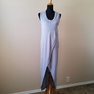 NWOT Lanston Sport Maxi Midi High-low Jersey Knit Dress XS Grey